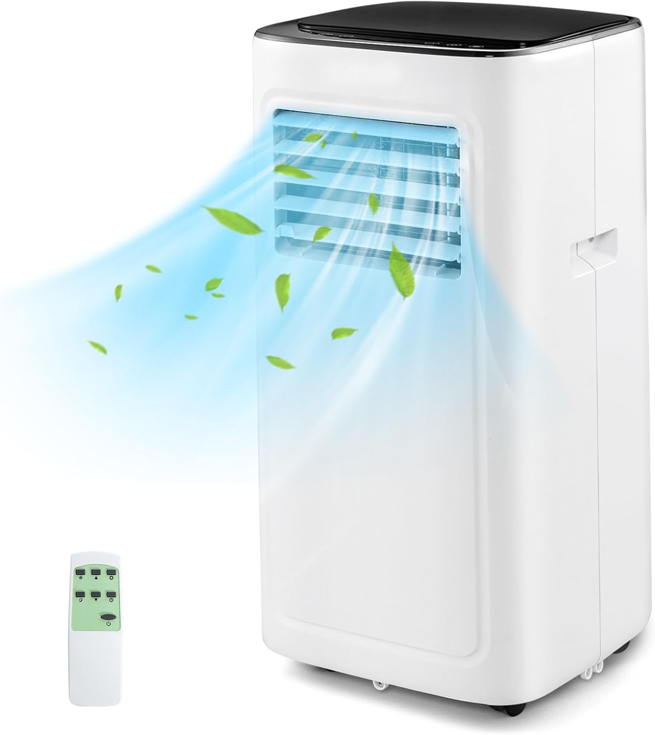 ARLIME Portable Air Conditioners, 9000 BTU Air Unit, Fan & Dehumidifier w/ 24H Timer, LED Display, 2 Fan Speeds, Sleep Mode, 4 Wheels, Remote Control, Installation Kit for Room up to 280 Sq. Ft