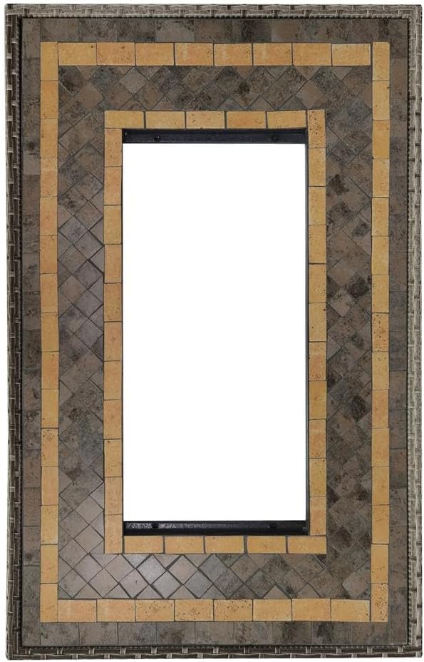 Jovial Rectangular Fire Pit Metal Table Frame Tile Top Replacement Part, Made with Strong, and Heat Resistant Metal and Tile, All Weather Resistant, Suitable for Propane Gas Fire Pit