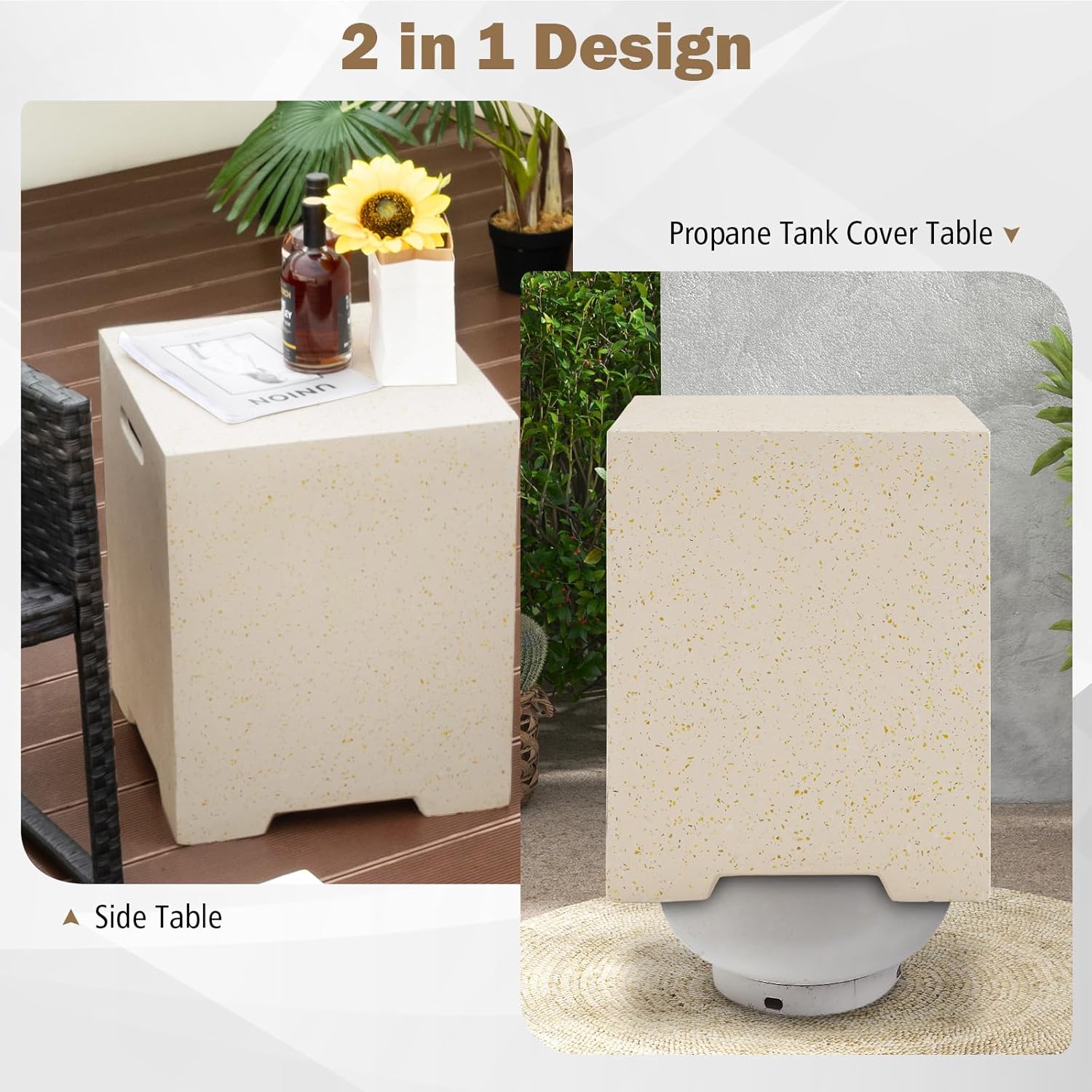 Giantex Propane Tank Cover Table - 16