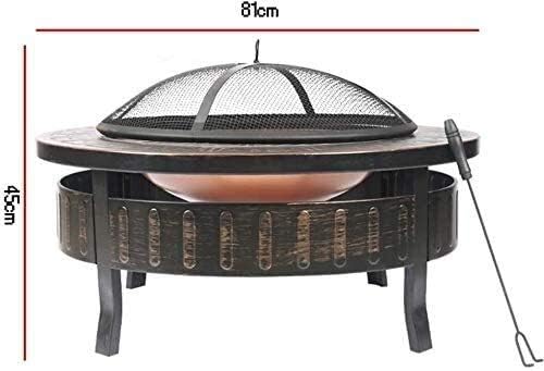 Fire Pits Outdoor Wood Burning Large Bonfire Wood Burning Patio Coal Grill Firepit for Outside Grill Charcoal Smokeless Grill with Spark Screen Poker with Cover BBQ Cooking for Outside Camping