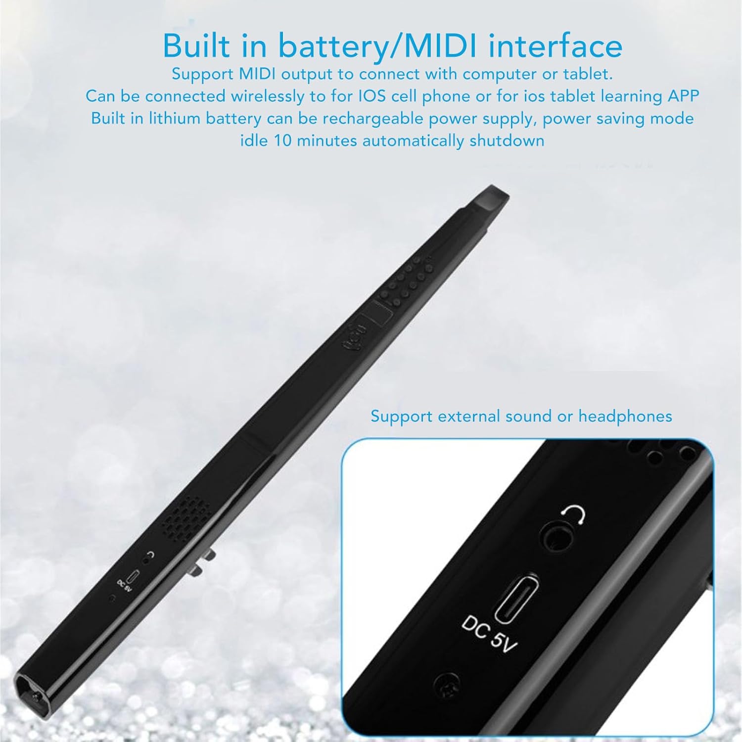 MIDI Digital Saxophone, Mini Electric Saxophone with 13 Tone Options, Adjustable Volume, 3 Blowing Sensitivity, Mini Electronic Wind Instrument Set