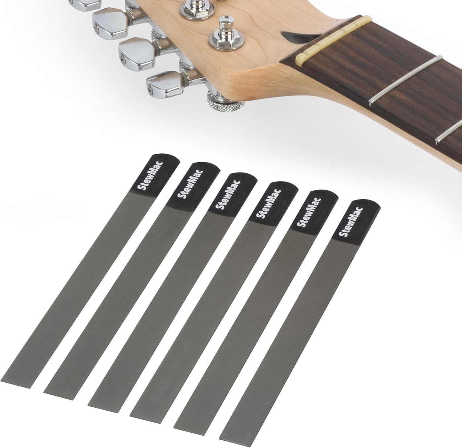 StewMac Gauged Nut Slotting File Set for Electric Guitar, for Heavy Strings - Set of 6 Precision Guitar Nut Files, 13-56