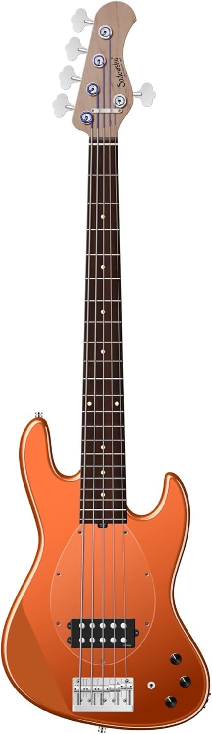 Sadowsky MetroExpress Vintage M 5-string Bass Guitar - Candy Apple Orange, Morado Fingerboard