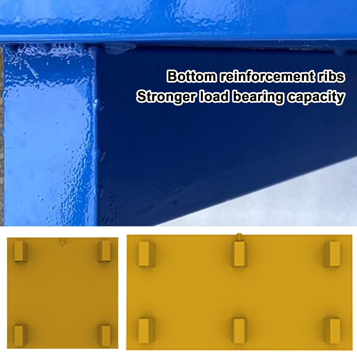 Leakproof Spill Containment Pallet with Drain, Metal Platform Pallet with Top Grating, for Washing Machine Oil Drums(Blue,65cm/26in)