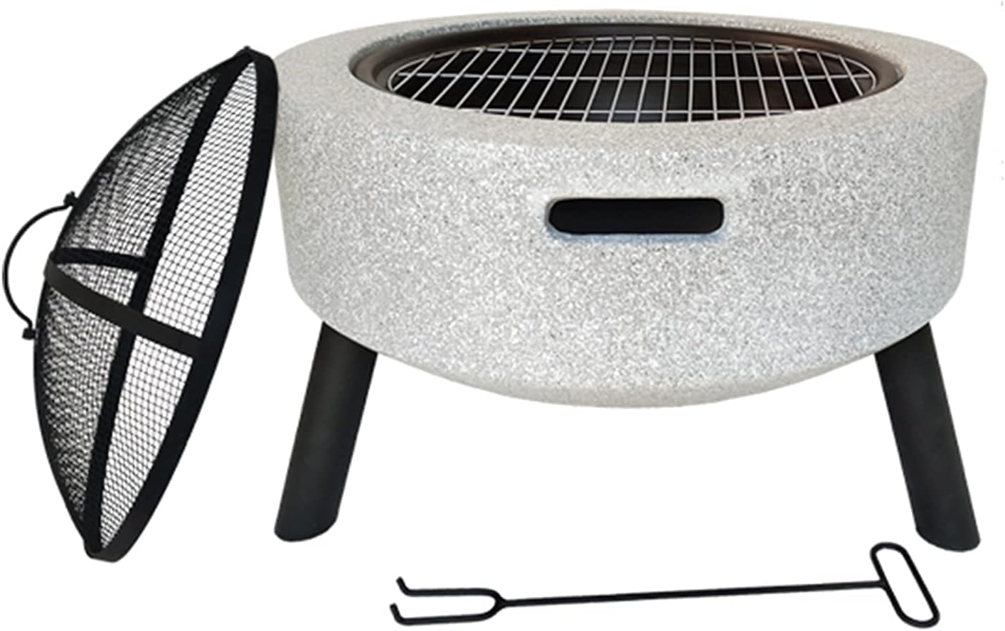 Outdoor Fire Pit Outdoor fire Pit, 23-inch Bonfire Wood Burning Terrace fire Pit, Heating Cooking Grill