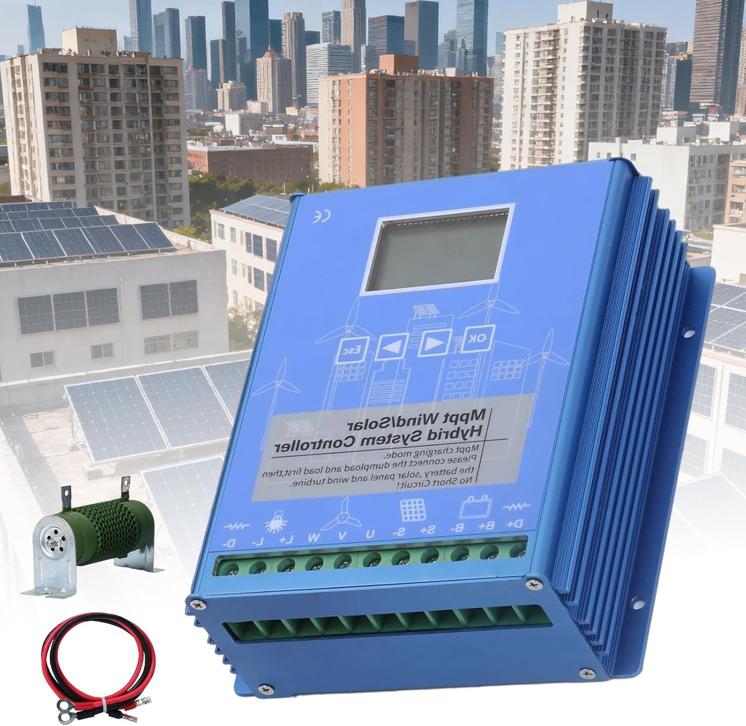 1000W Solar Wind Controller Hybrid Wind Solar Controller auto 12/24/48v 1000W Solar Wind Power Controller Wind/Solar Hybrid System Controller 1000W-24/48VAuto