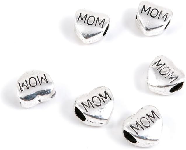 680 Pieces Antique Silver Tone Jewelry Making Charms Findings Fashion Wholesale Supplies Pendant Lots Bulk Supply A7AT5M Mon Heart Loose Beads