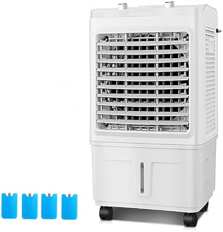 Evaporative Air Cooler, 3 In 1 Ventless Portable Air Conditioner, 8 Gallon Swamp Cooler with 90° Oscillation, 4 Ice Packs, 3 Speeds Cooling Fan For Home, Office, Supermarket