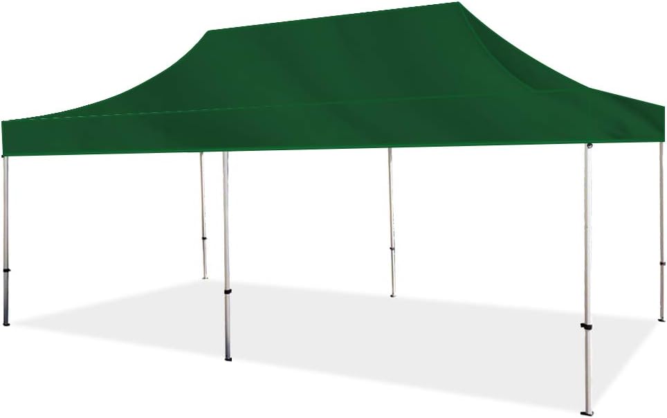 BannerBuzz Blank Canopy Tent, Only Topper, 420 Denier Oxford Polyester Fabric, 325 GSM, Velcro Topper Attachment (20' x 10', Green)