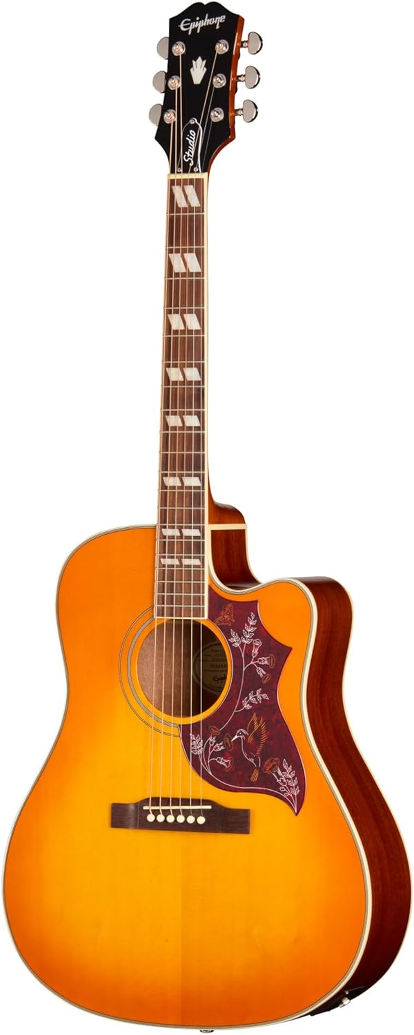 Epiphone Hummingbird Studio EC Acoustic Electric, Heritage Cherry Sunburst with Bag