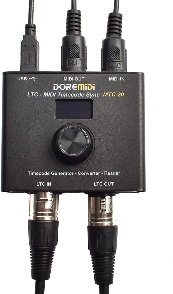 LTC-MIDI Timecode Sync (MTC-20) device to synchronize MIDI timecode and SMPTE LTC timecode MTC-20