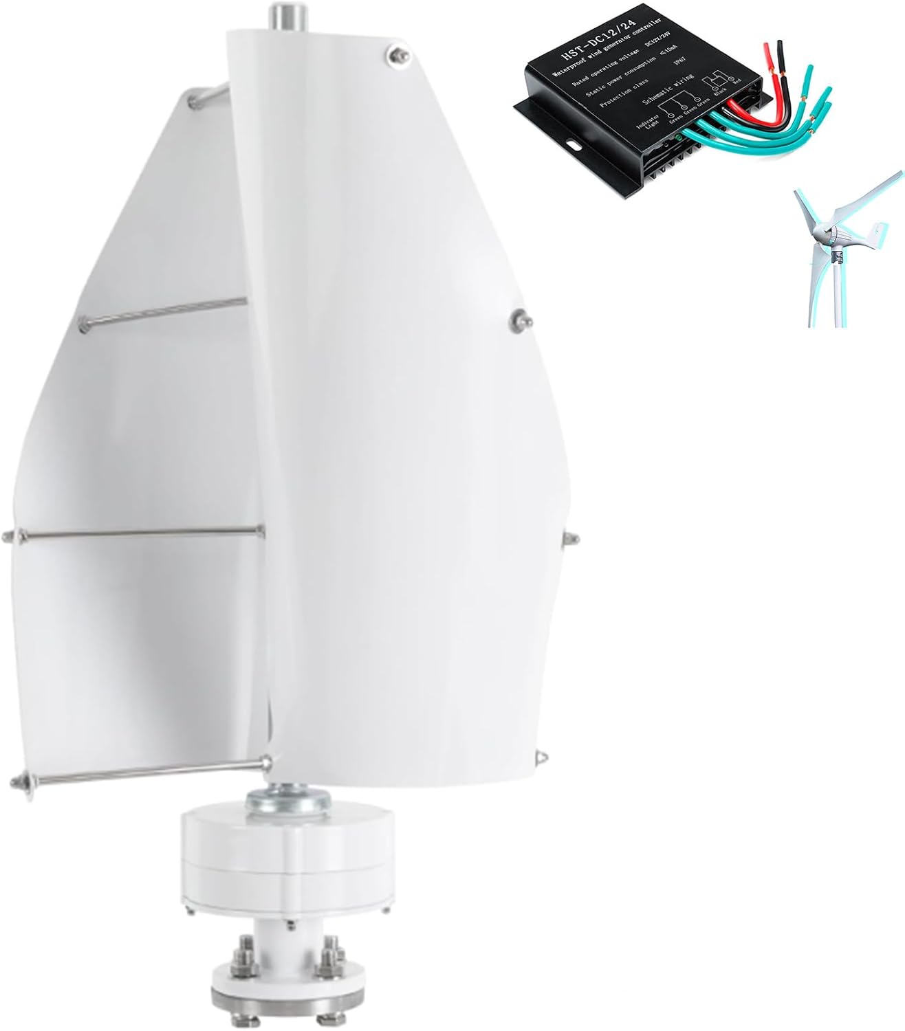 220v,BAOJUHUIKANG 5000W-8000W 3-Phase Vertical Wind Turbine Generator, 12V-220V Windmill with Controller High-Efficiency Renewable Energy Solution, for Sustainable Power Generation