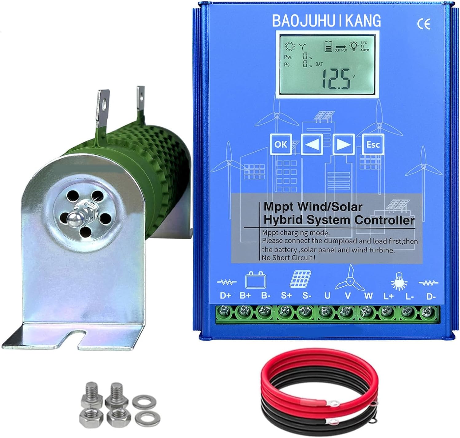 220v,MPPT Wind Solar Hybrid Controller Regulator Auto Match 12V 24V 48V 220V Wind Turbine Battery Charger,for Off Grid Wind Solar Hybrid System(6000W-9000W)