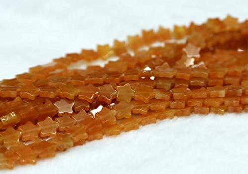 1 strands natural orange red aventurine flat star shape small loose jewelry sets beads 4-8mm 03100