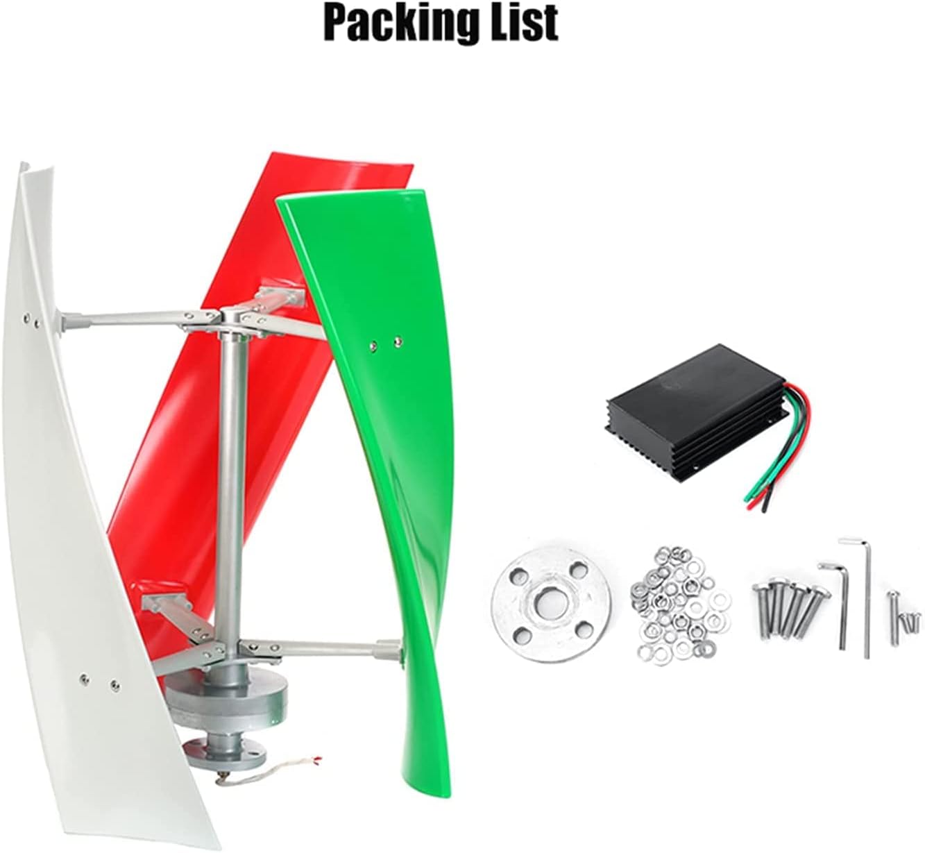 Vertical Axis Wind Turbine Generator, 4000W 24V 48V 96V 120V 220V 3 Blades Vertical Magnetic Floating Upright Wind Generator for Home Use