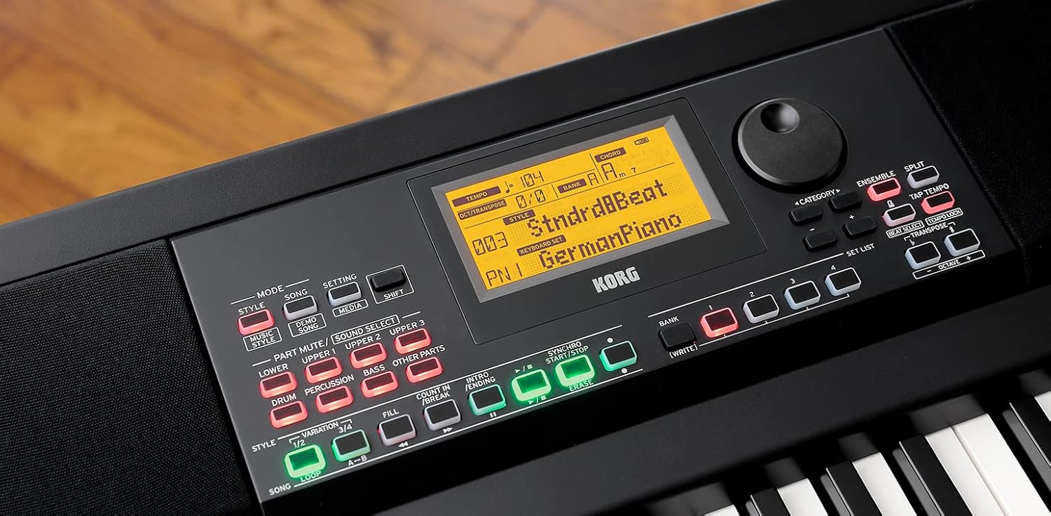 Korg XE20 Digital Ensemble Piano Bundle with Adjustable Stand, Bench, Power Supply, Damper Pedal, Keyboard Cover, Instructional Book, Austin Bazaar Instructional DVD, and Polishing Cloth