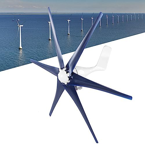 800W Wind Generator Kit 6 Blade Industrial Machinery Machine Professional Wind Turbines Small Windmill Generator (blue 12V)