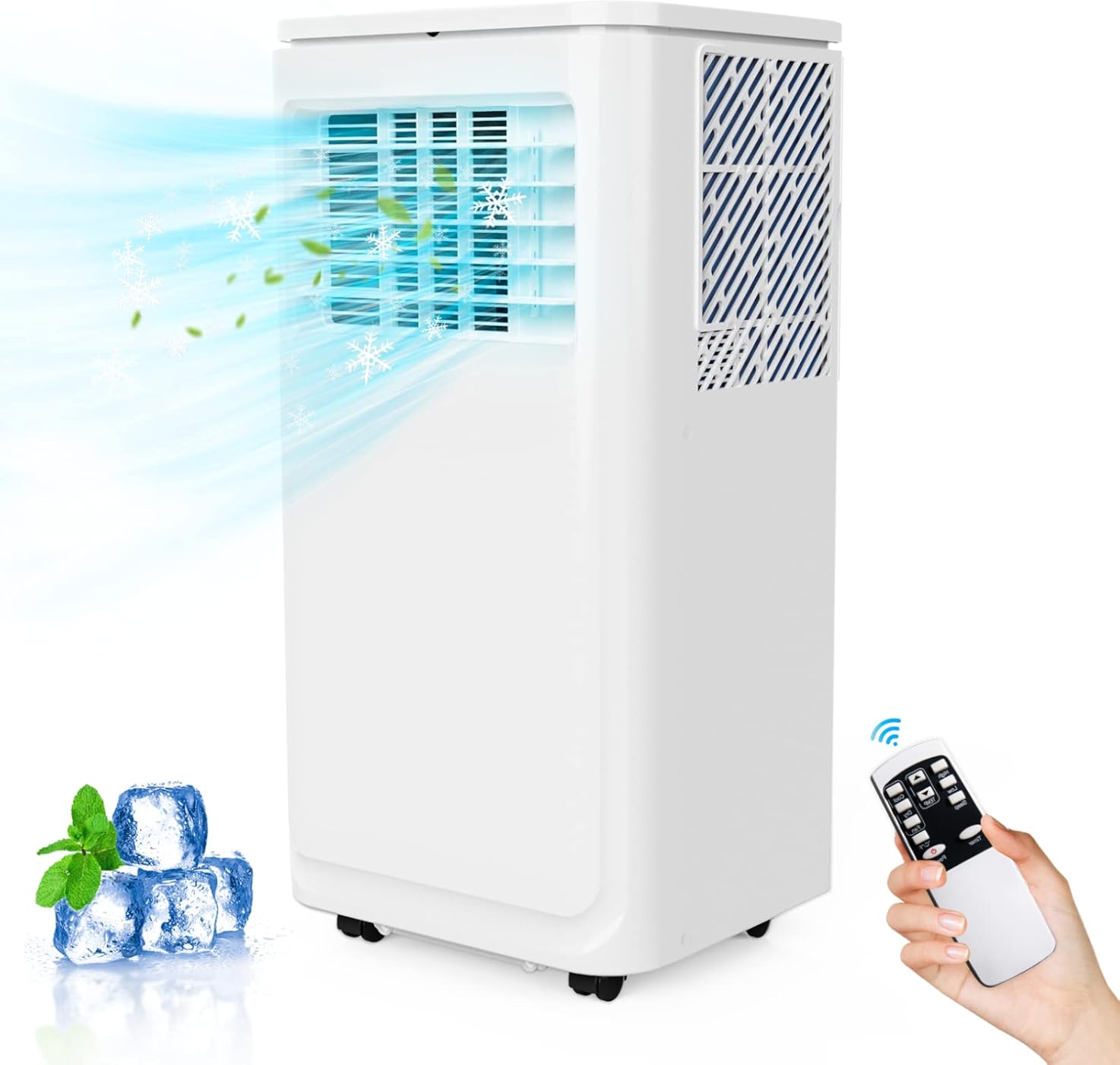 OFIKA 8000 BTU Portable Indoor Air Conditioner,Portable AC Unit for Room Up to 350 Sq.Ft,3-in-1 Room Air Conditioner with Remote Control,Digital Display,Window Mount Kit,24H Timer White (8000BTU)