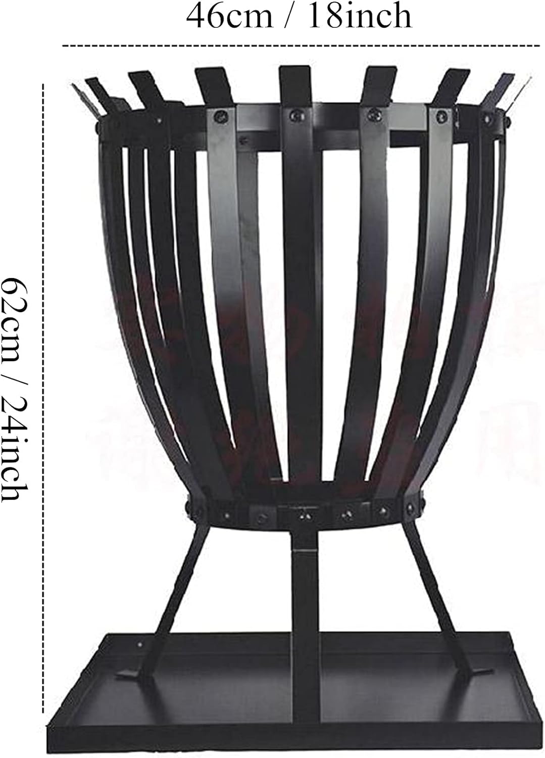 Portable Outdoor Fire Pits, Wood Burning Steel BBQ Grill Firepit Bowl for Patio, Backyard, Camping, Picnic, Bonfire, Garden