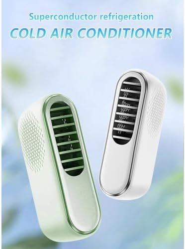Wireless air Conditioner Air Conditioner Equipped With ICE Semiconductor Cooling Ultra Light 170g Hands Free Personal fan Suitable for Neck and Desktop use(White)