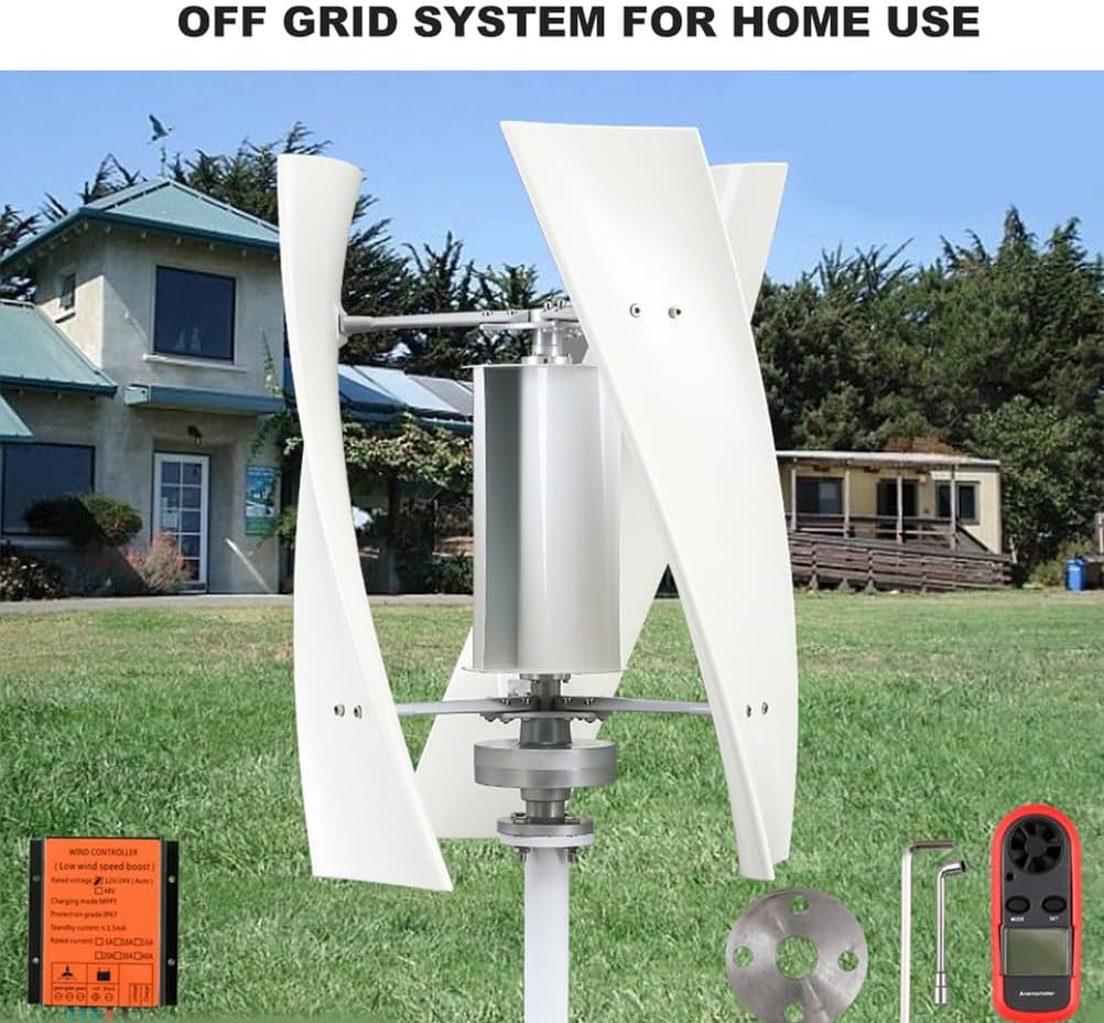 220V,3000W Wind Turbine Generator Kit 110V/220V Home Wind Turbine System with Controller & Auxiliary Wind Wheel, Home Windmill Kit Wind Power Equipment for Boats, Gazebos, Chalets