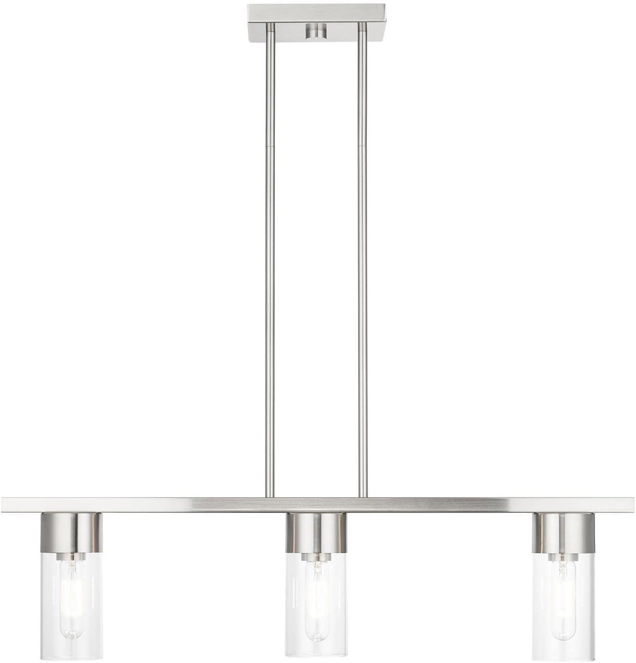 Livex Lighting, 48763-91, Carson, Linear Chandelier, Brushed Nickel