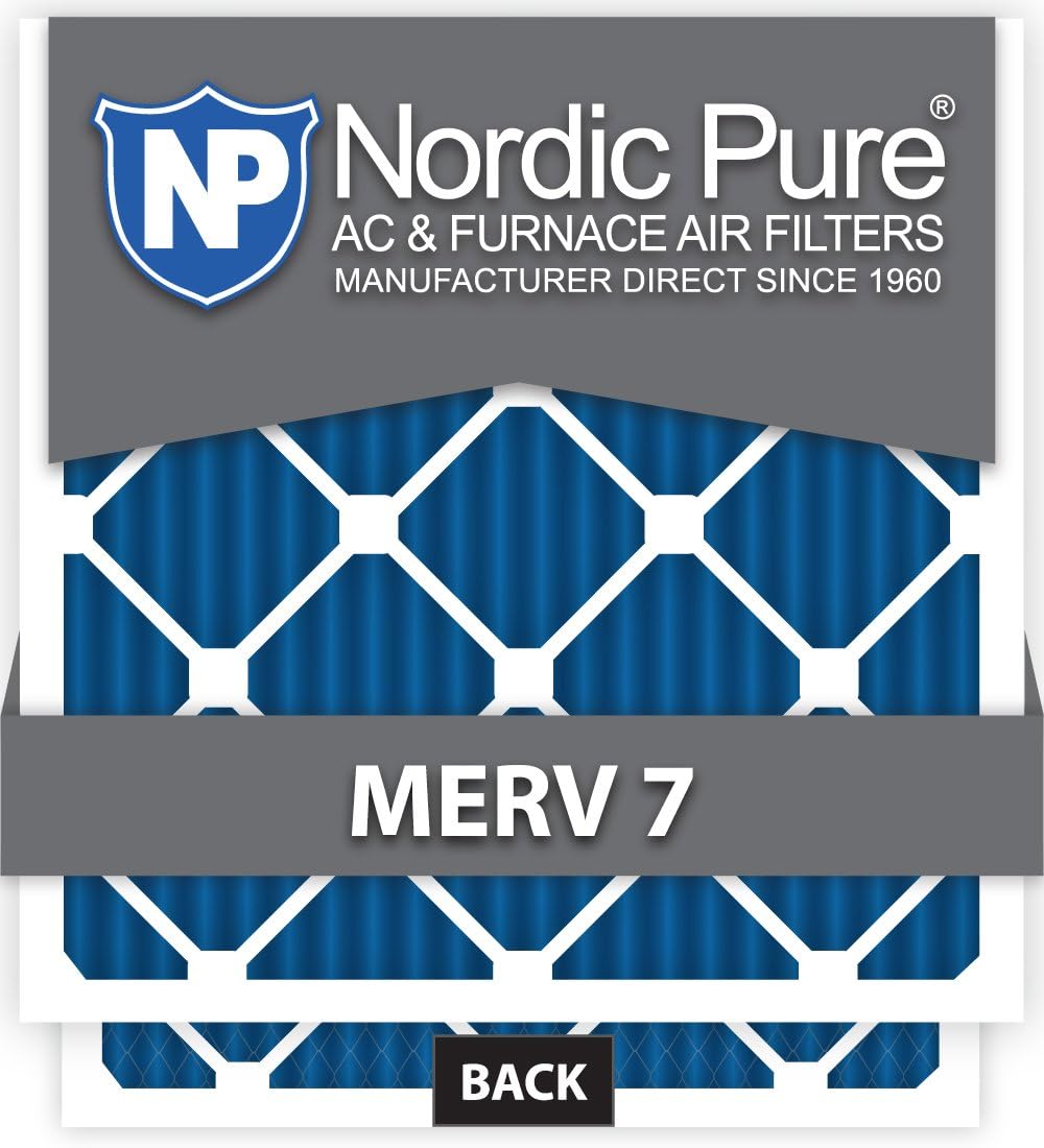 Nordic Pure 29x29x1CustomM7-6 MERV 7 AC Furnace Filters, 28 1/2 x 28 1/2 x 3/4 (28.5 x 28.5 x 0.75), 6 Piece