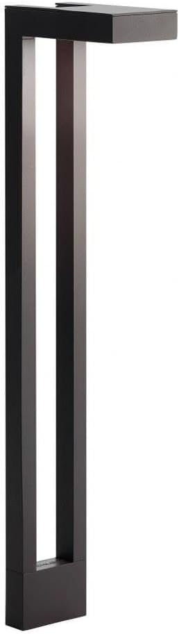 Contemporary 1-Light Two Arm Path Light in Te Tured Architectural Bronze with Satin Etched Glass 6 inches W 22 inches H-Te Tured Architectural Bronze Finish Contemporary Landscape 12V Path & Spread