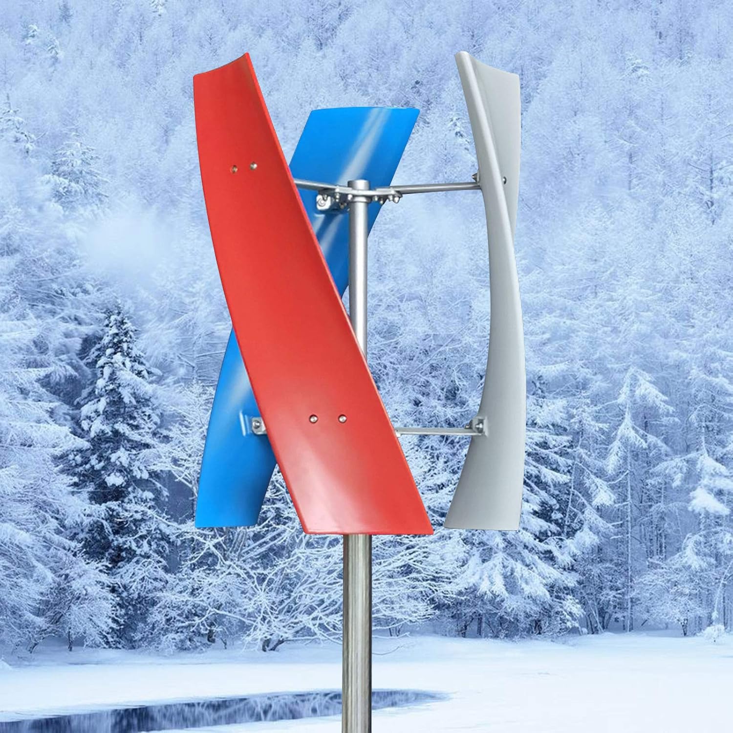 400W 12V Wind Power Turbine Generator Maglev generator Vertical Wind Generator With 3 Blades And Controller (Red Blue White) For Industrial Energy Supplem