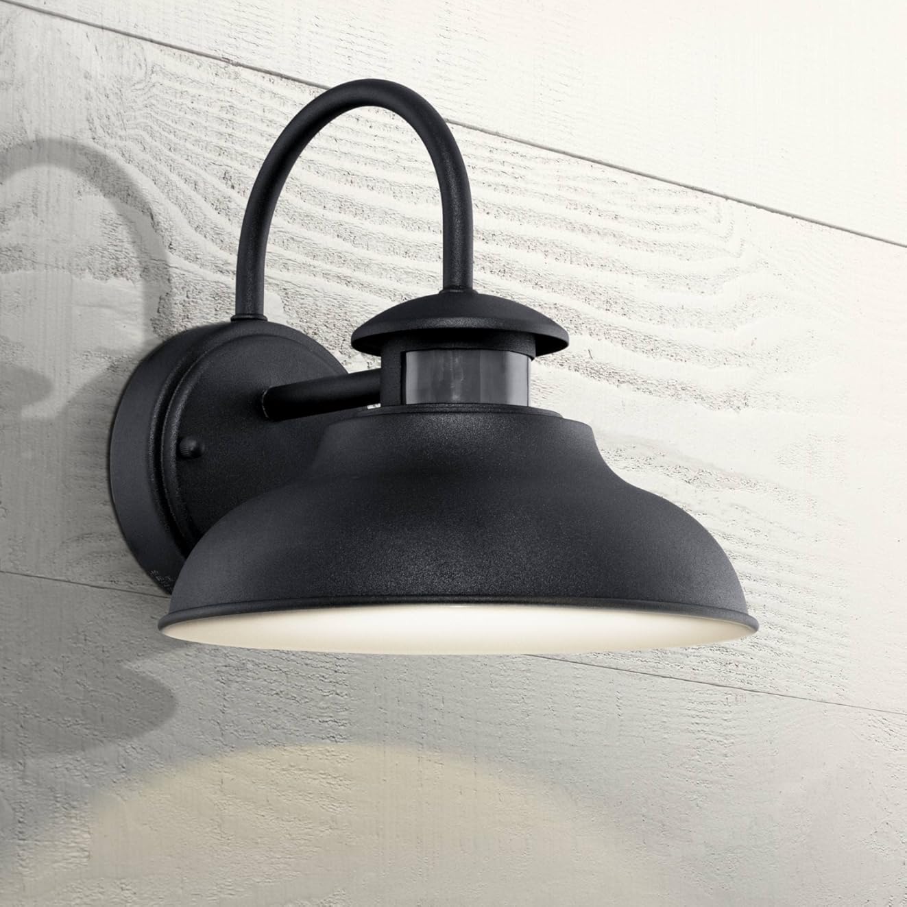 John Timberland Midland Urban Barn Industrial Outdoor Wall Light Fixture LED Black Metal 9