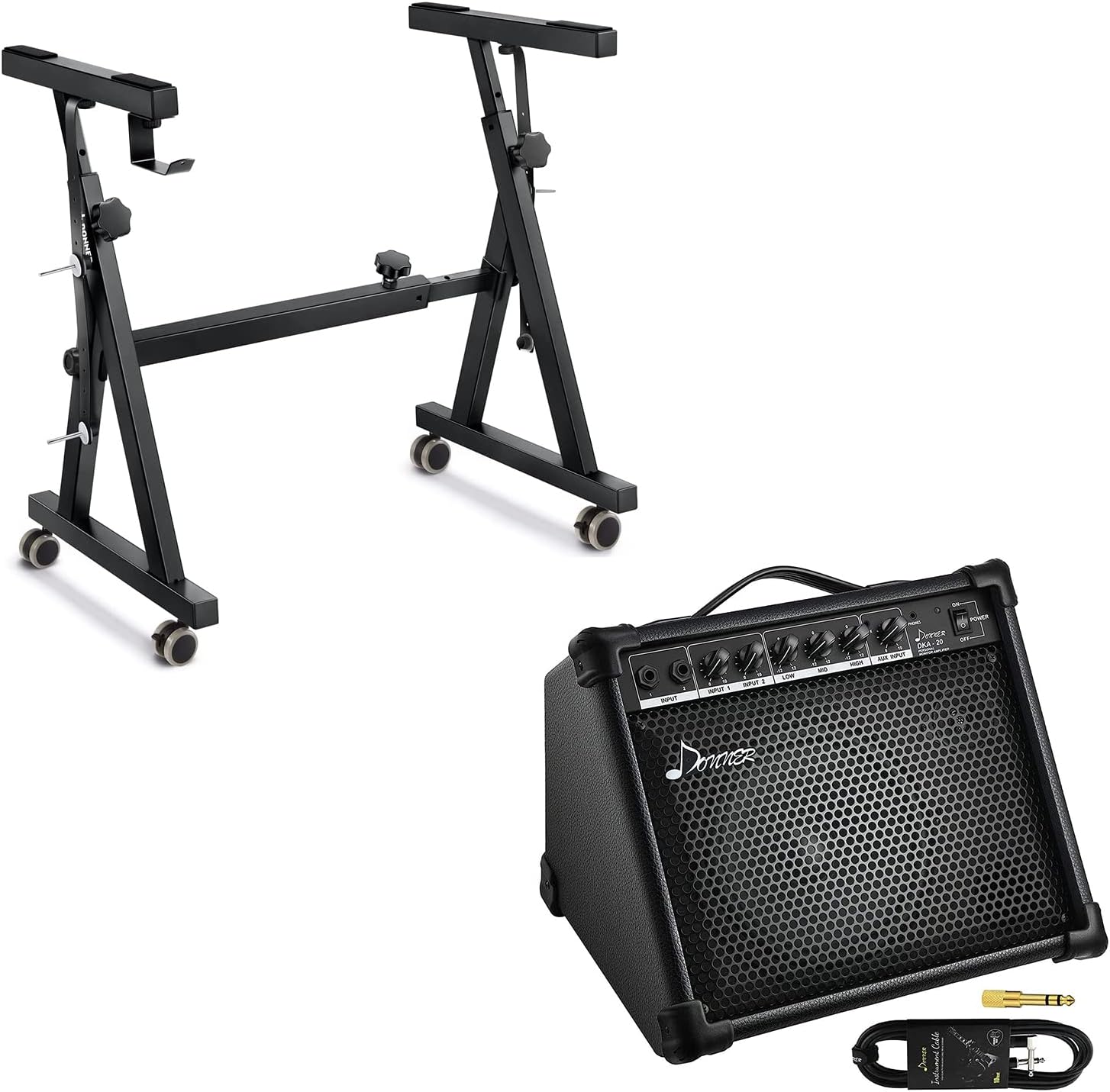 Donner DKA-20 Keyboard Amplifier+Donner Z-Style Keyboard Stand