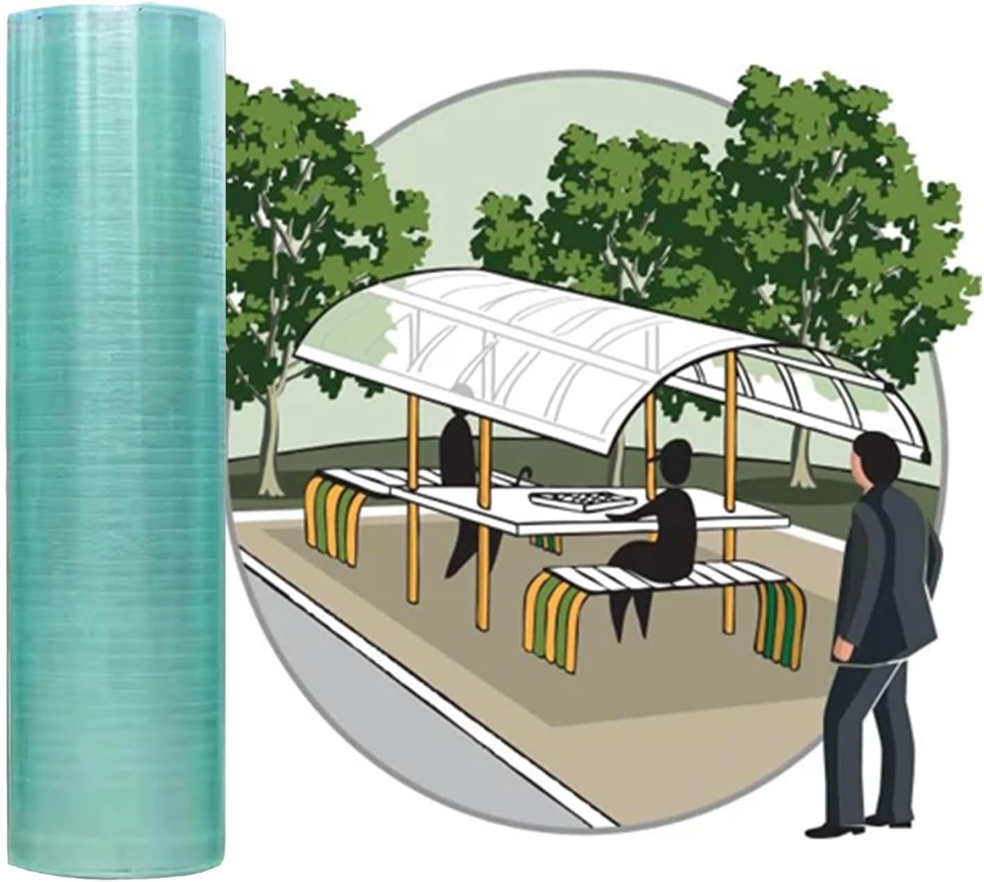 Polycarbonate roof Panels, 1mm Fiberglass Rainproof Insulation Board, Large Outdoor Greenhouse Garden Cover Replacement for carports, sunrooms (Color : Clear, Size : 47.2 X 315 in)