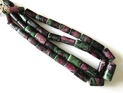 natural ruby zoisite smooth pipe shaped large tube tumbles beads, 20mm to 25mm, 9 inch