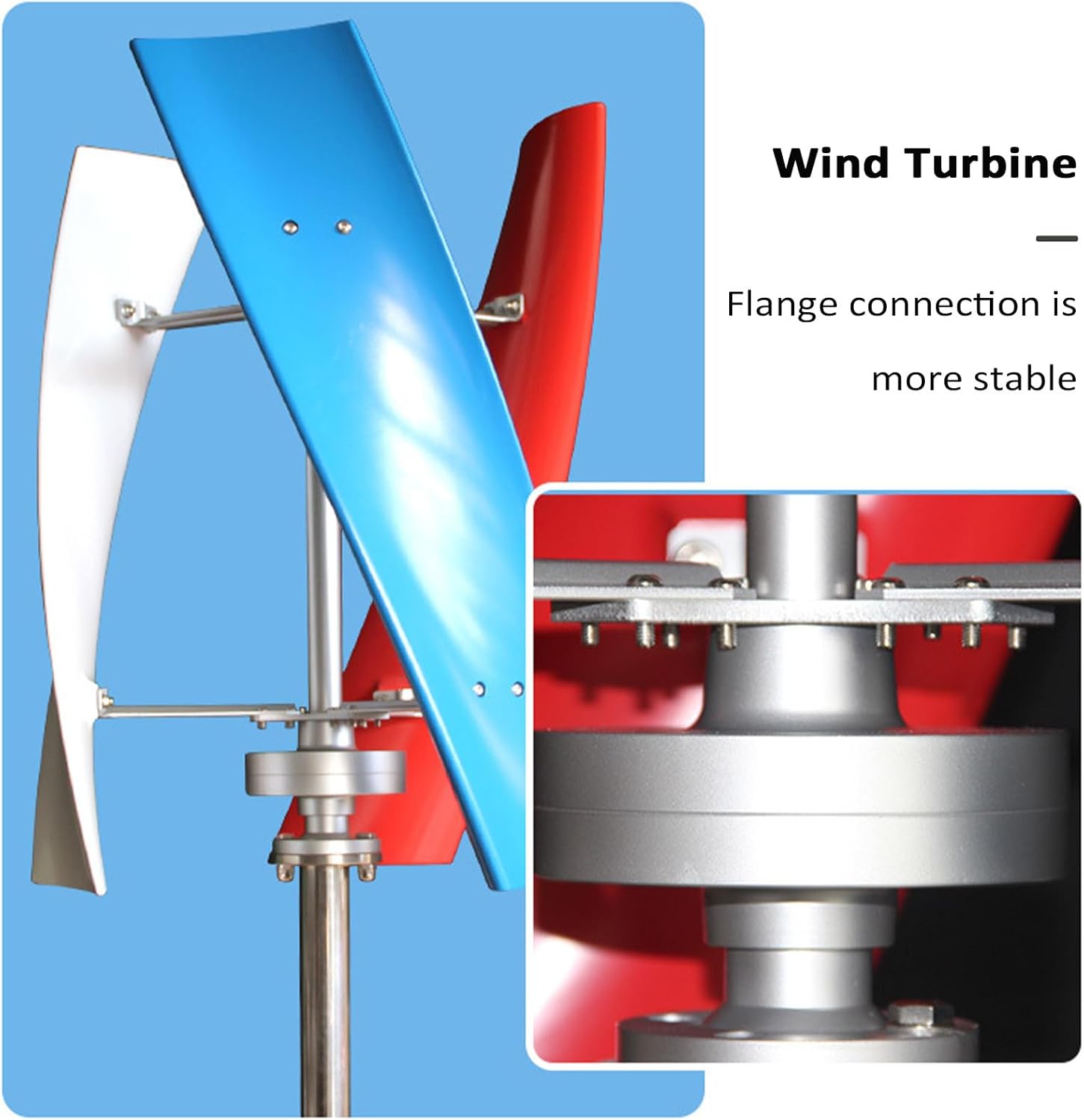 Wind Turbine Generators Kit, 12/24V 6000W 3 Blade Vertical Wind Turbine Generator with Controller, for Boats, Gazebos, Houses, Businesses, Industry,Multi-24V