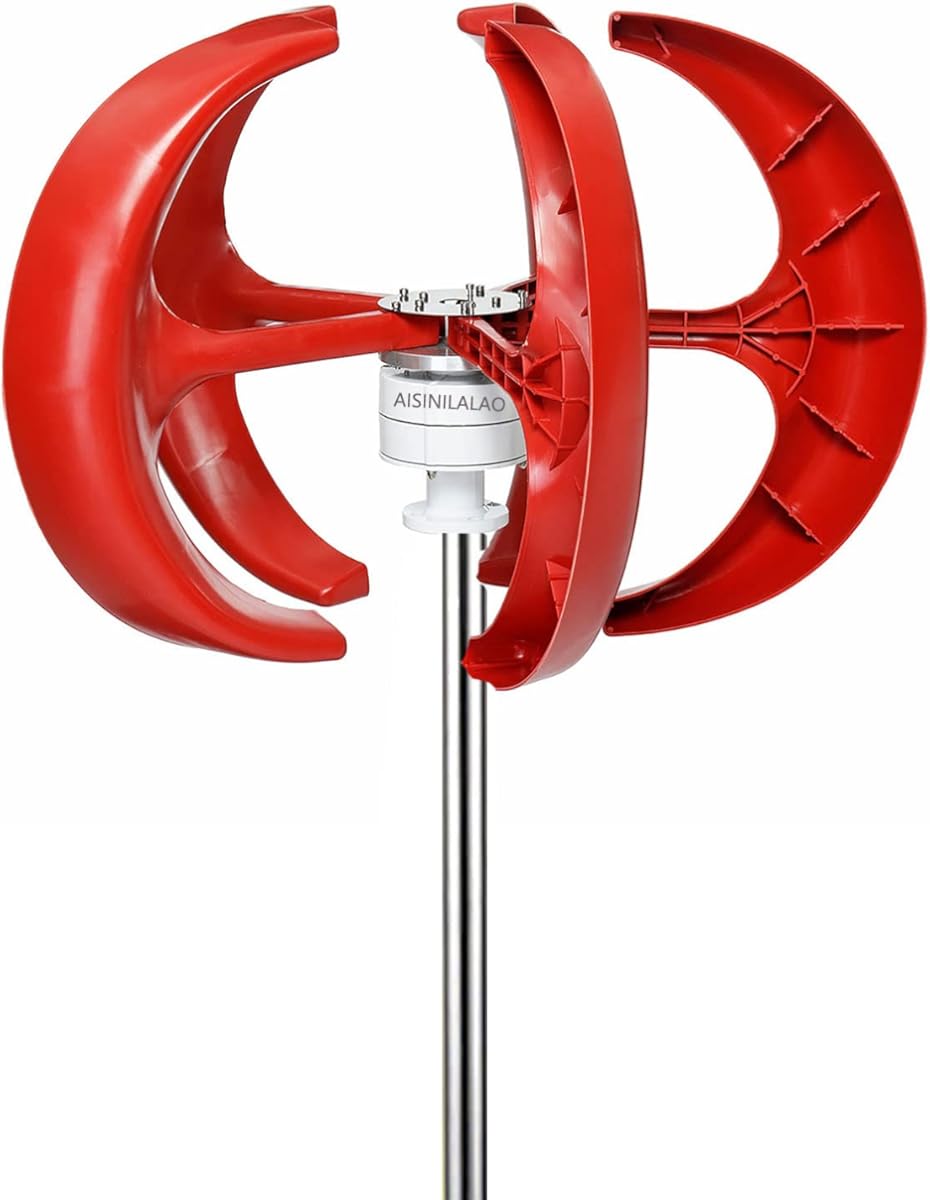 3000W Efficient Vertical Wind Turbine Generator Kit, 12V 24V 48V 5 Blades Wind Turbines Generator with MPPT Controller Kit for Home Hybrids Streetlight