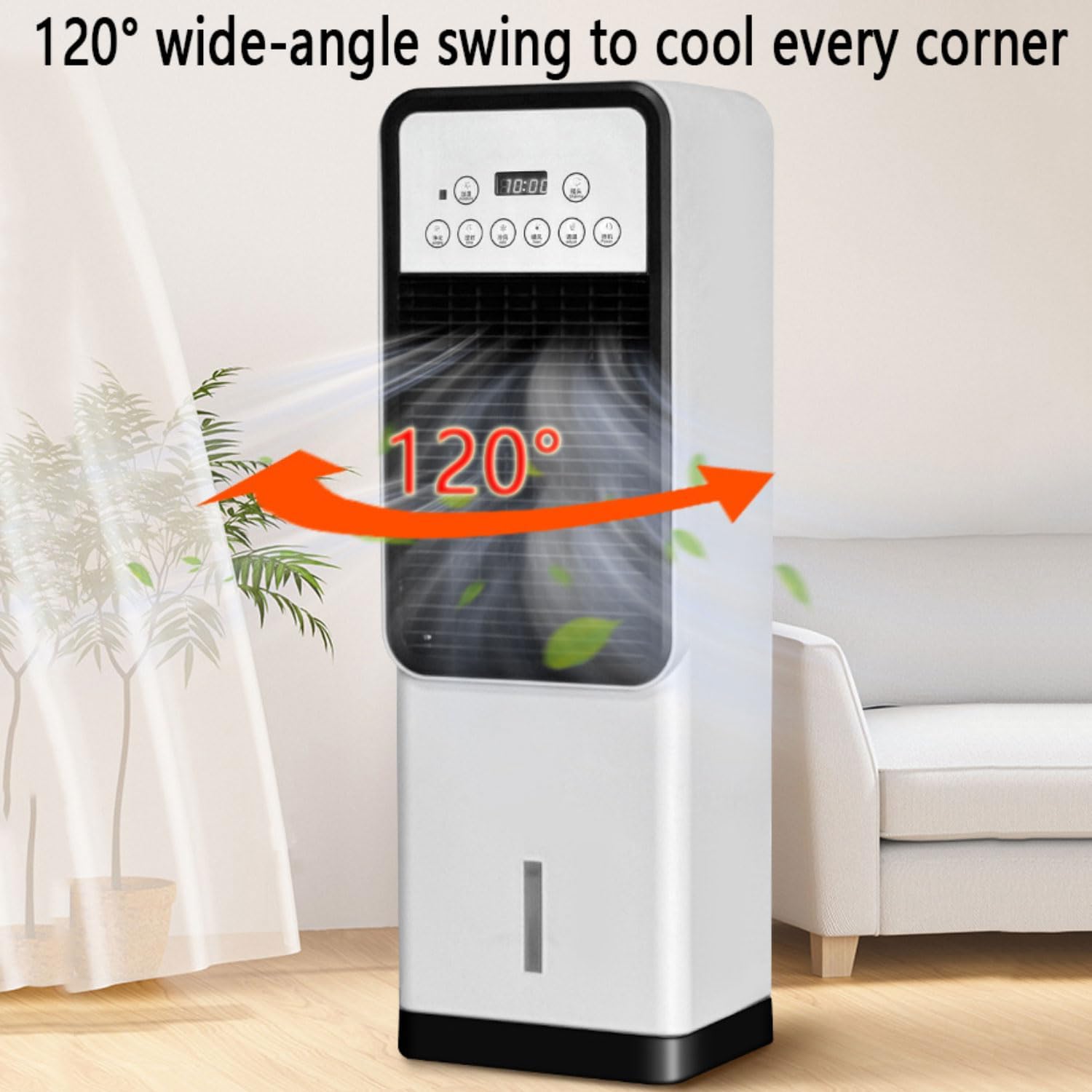 Portable Air Conditioner 3-IN-1Cooling Fan Evaporative Air Cooler w/3L Tank 4 Modes & 3 Speeds 12H Timer Portable AC Floor Standing Air Conditioner for Indoor Room Bedroom