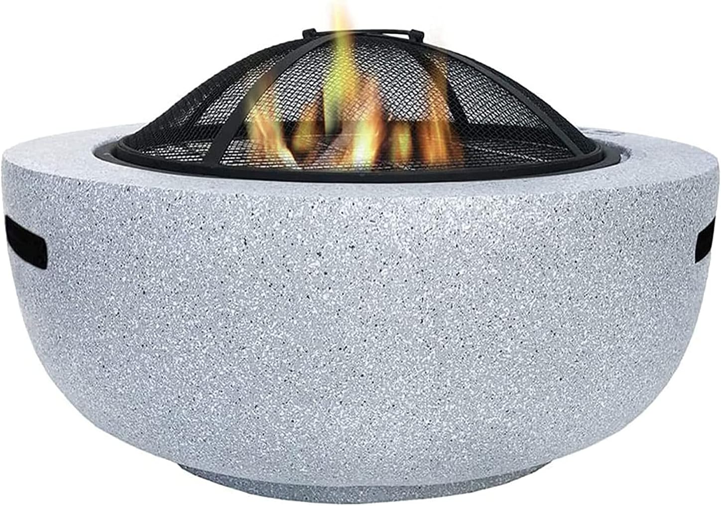 Fire Pit with BBQ Grill Shelf, Round Wood Burning Fire Pit, Outdoor Garden Heaters with Grill Grate, for Camping/Heating/Bonfire and Picnic