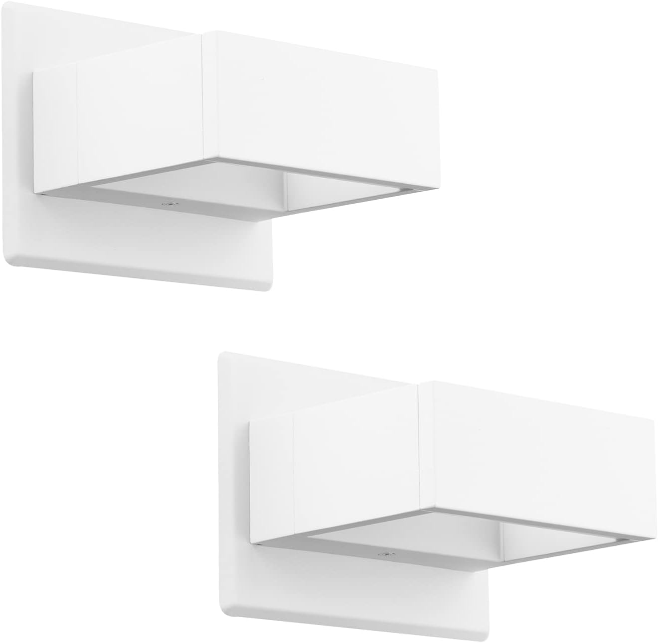 Lustrlach 2 Pack Up Down White Outdoor Wall Sconce Lights LED Exterior Light Fixture Waterproof Modern Wall Mount Porch Light Aluminum for House Garden Garage Patio Walkway Decorative