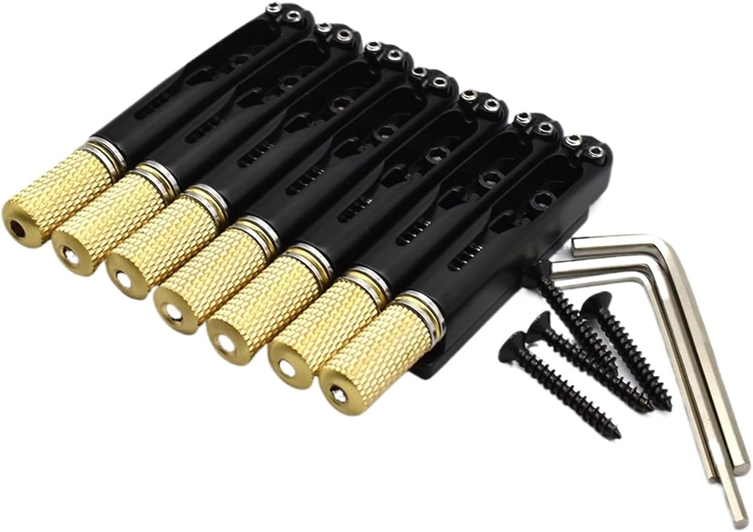 Brass Headless Guitar Bridges for 7 Strings Electric Guitar Headless Guitar Parts Black