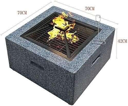 Outdoor Fire Pit Fire Pit Bonfire Wood Burning Patio Coal Grill Firepit for Outside Grill Charcoal Smokeless Grill with Spark Screen Poker and Fireplace