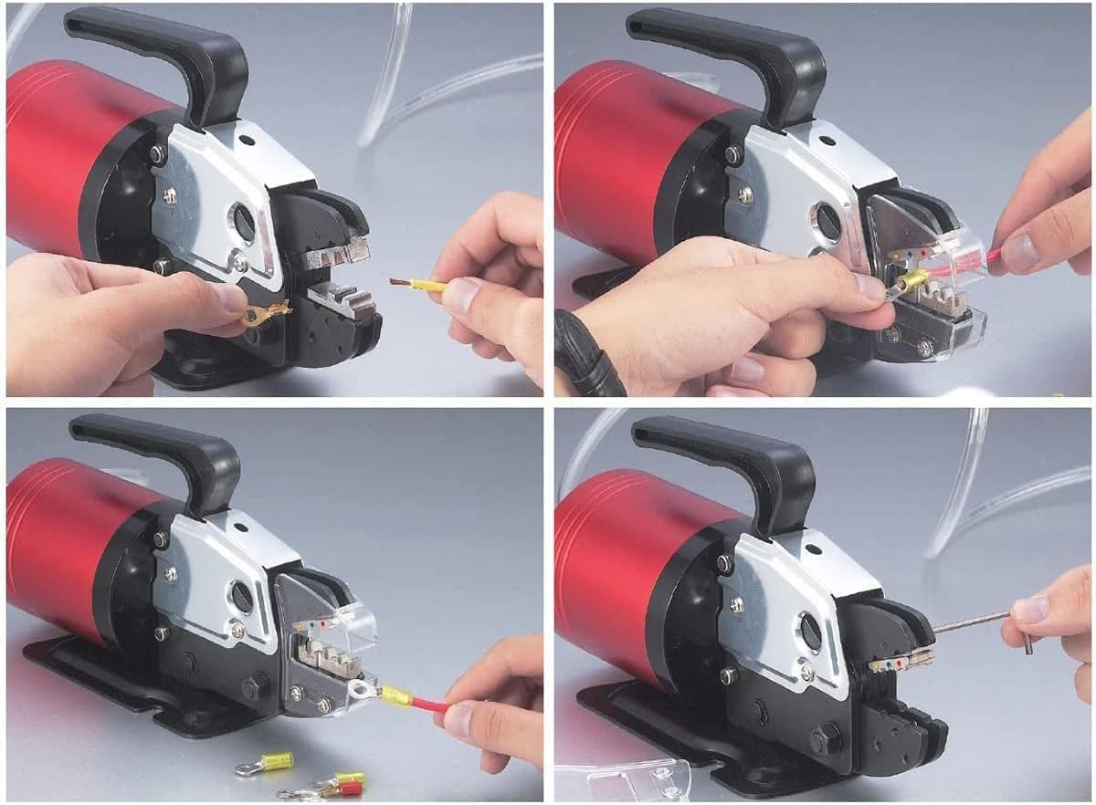 Pneumatic Wire Terminal Crimping Machine,1.3T 0.5-0.8Mpa Air Powered Crimping Tool,for Various Terminals