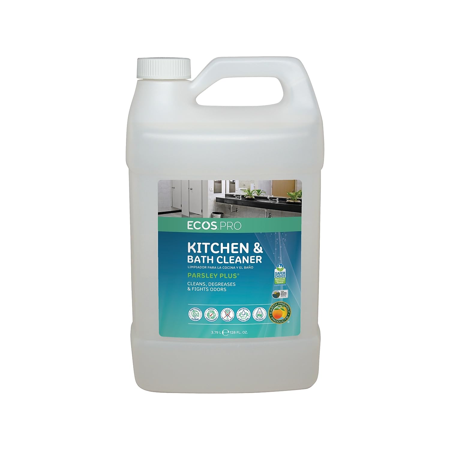Earth Friendly Products Proline PL9746/04 Parsley Plus All-Purpose Kitchen-Bathroom Cleaner-Degreaser, 1 gallon Bottles (Case of 4)