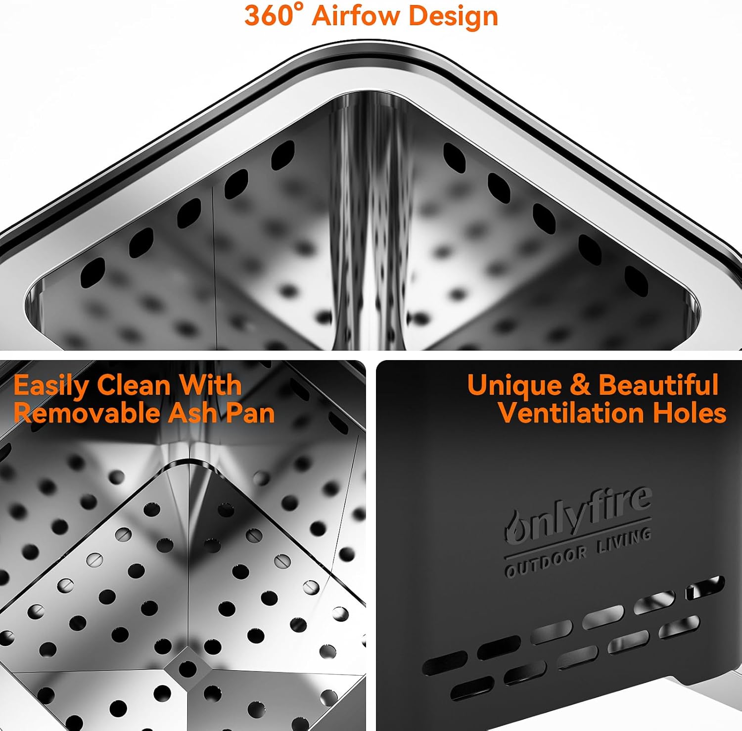 ONLYFIRE OUTDOOR LIVING 2-in-1 Smokeless Fire Pit with Pot Bracket & Carry Bag, Portable Camping Stove, Wood Burning Mini Tabletop Fireplace for Patio Backyard RV Tailgating, Black 9