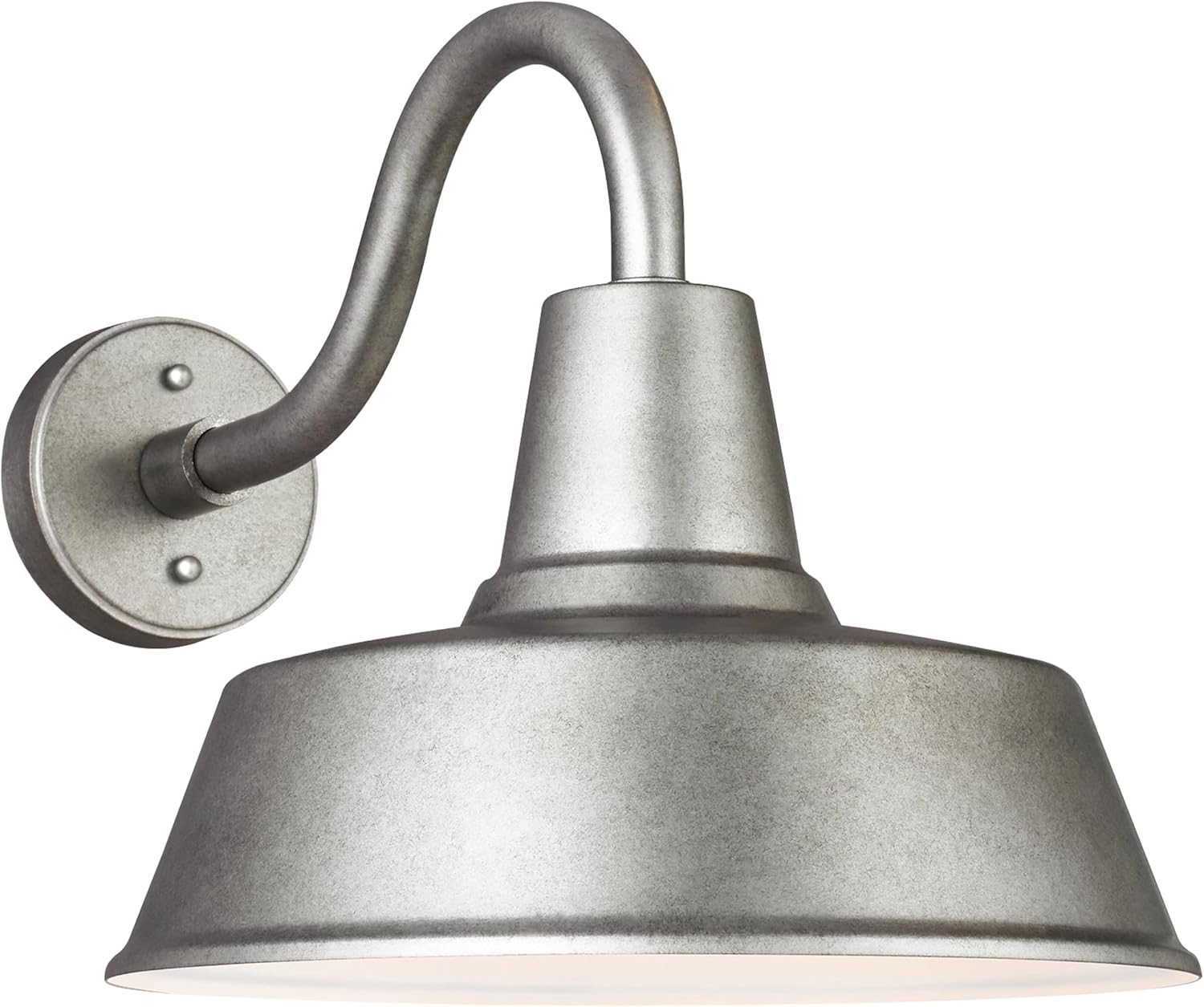 Sea Gull Lighting Generation 8837401-57 Transitional One Outdoor Wall Lantern from Seagull-Barn Light Collection, Nickel, Silver Finish, Extra Large, Weathered Pewter