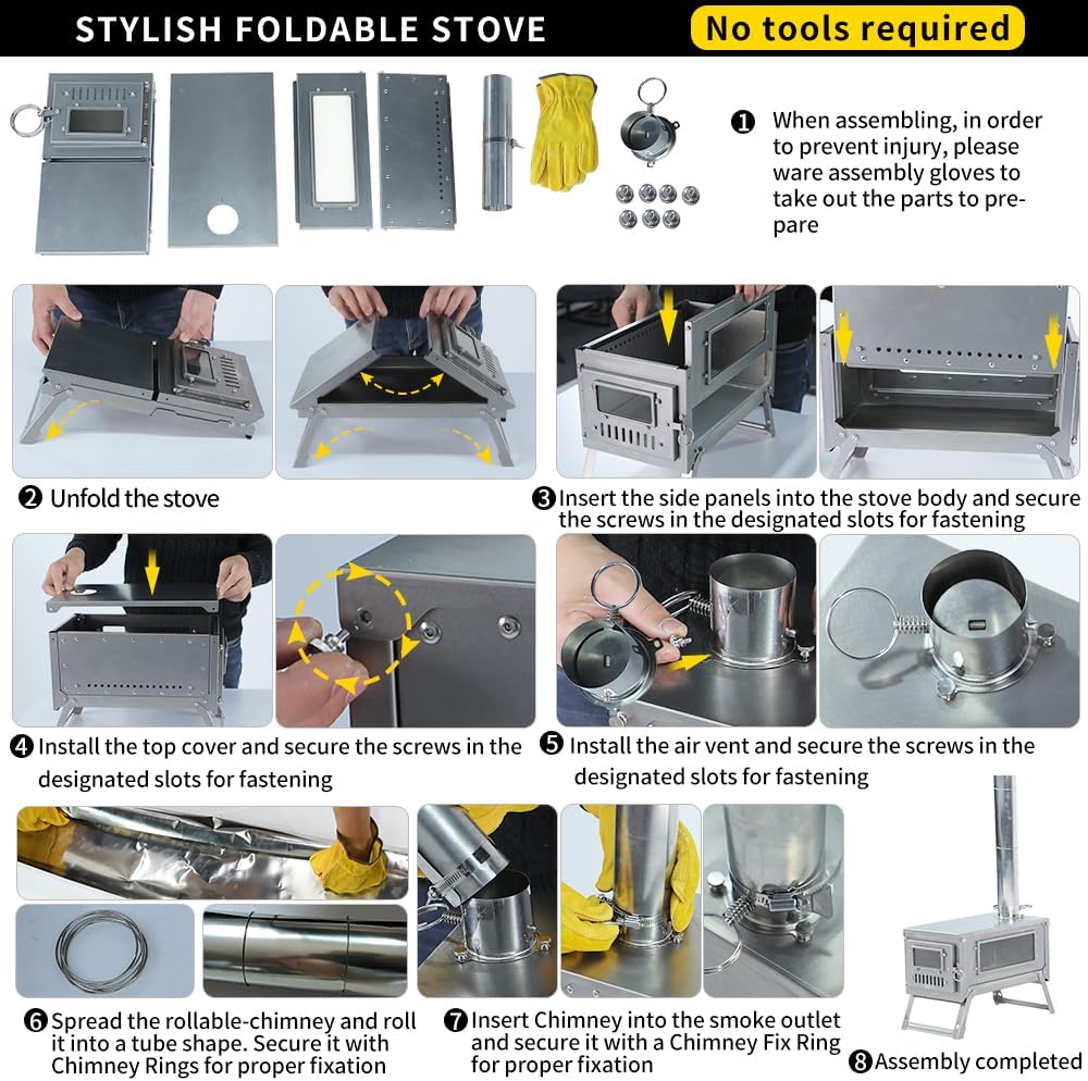 Outdoor Fireplaces Titanium Stove Foldable Lightweight Durable Portable Folding Wood Burning Outdoor Fire Pits