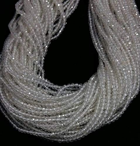 13 inch natural beads strand of 2-2.5mm faceted rondelle crystal quartz gemstone beads for DIY jewelry - necklace, bracelet, earring, ring.