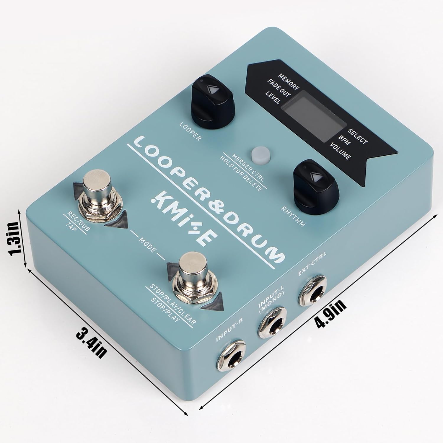 KMISE Loop Pedal & Drum Machine 2-In-1,Stereo Guitar Looper Pedal with 100 Styles Drum Grooves, 40 Slots 160 Mins Looper Recording Capacity, Support Import/Export in Editor Software. DC 9V/300 mA