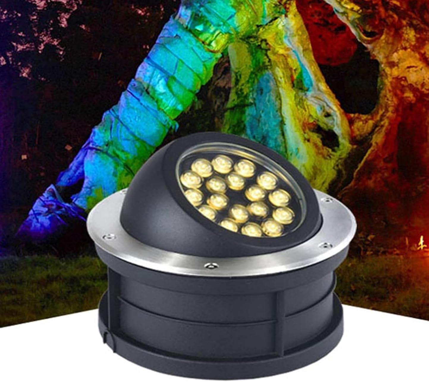 Recessed In-ground Lights Outdoor LED Underground Light 12/24V Low Voltage Deck Lights IP67 Waterproof Garden Landscape Lighting for Lawn, Pathway, Patio (Neutral Light 15W)