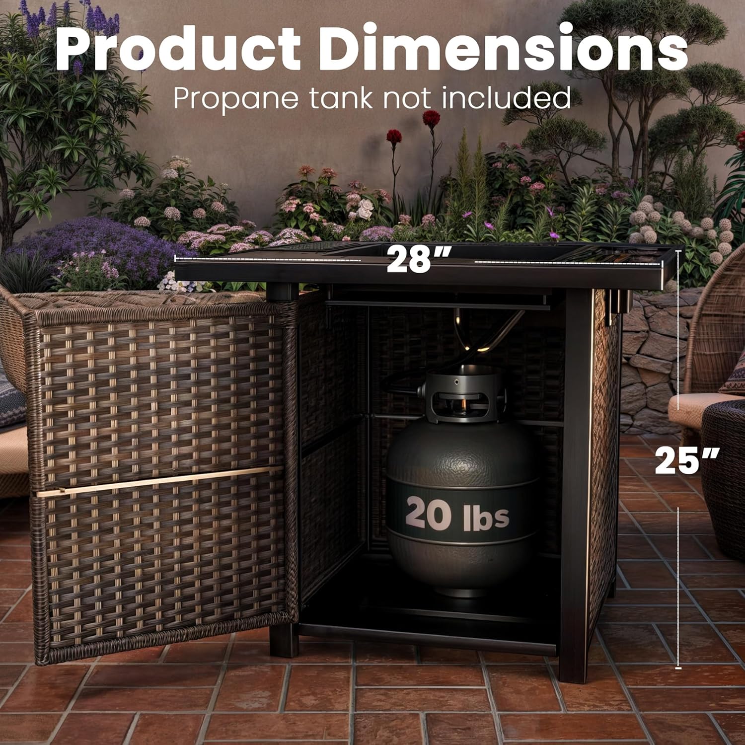 Propane Outdoor Fire Pit Table, 28