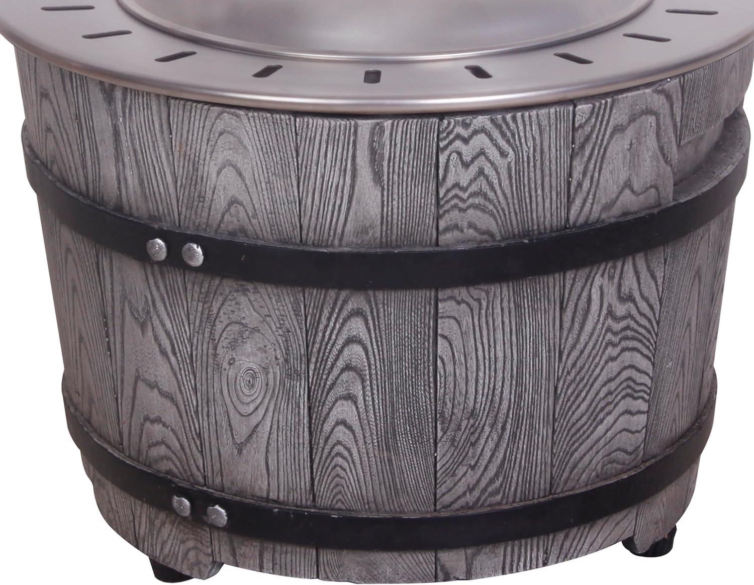20.5 Inch x 15 Inch Round Stainless Steel Smokeless Firepit with Wood Pellet/Twig/Wood As The Fuel, Wood Look, Antique Black